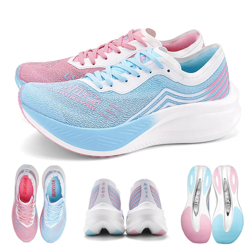 IRUNSVAN 1.0 Professional Sports Training Nylon Full Palm Carbon Plate Marathon Breathable Shock-Absorbing Running Shoes