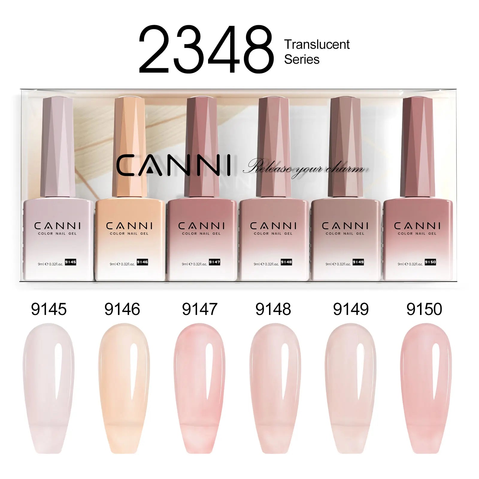 CANNI HEMA-Free Gel Polish Kit | Jelly, Nude & Rubber Base