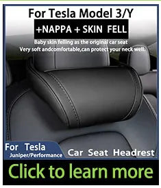 Tesla Model 3/Y Juniper Nappa Leather Car Seat Neck Pillow