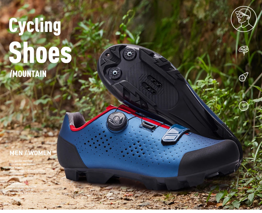 Santic Cycling Shoes MTB Mountain Bike Wear Resistant Breathable Bicycle Nylon Bottom Self-Locking Riding Shoes MN1128