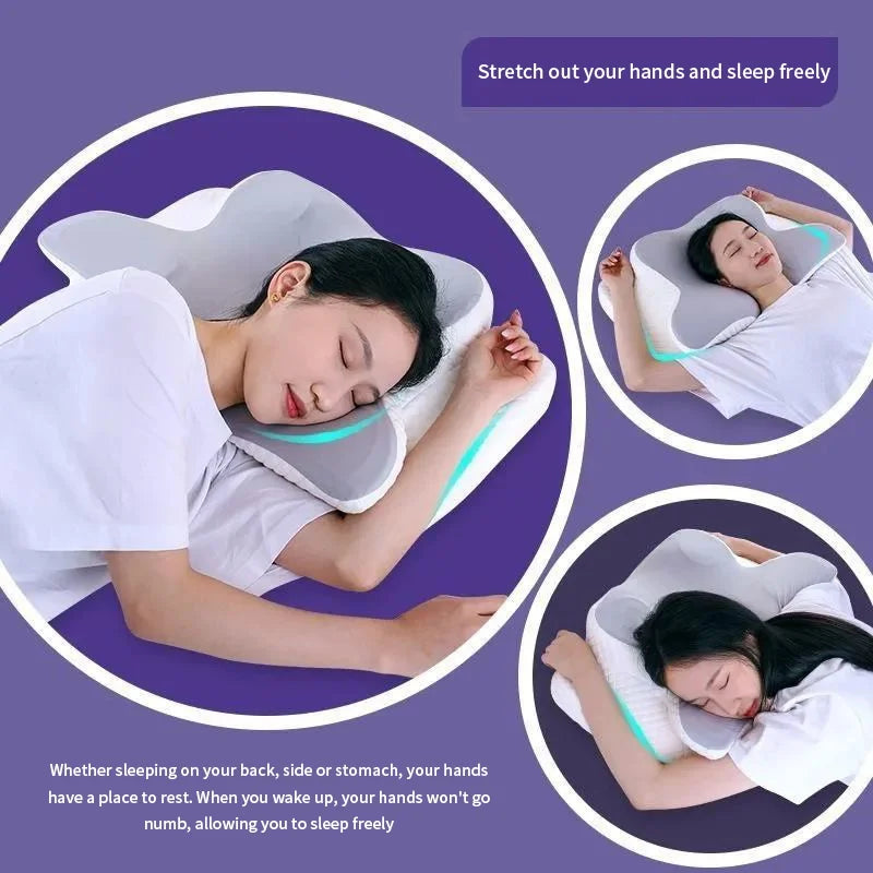 New Butterfly Outline Neck Pillow Foam Cervical Cushion Ergonomic Shaped Orthopedic Pad Comfort Support for Neck Soreness Relief