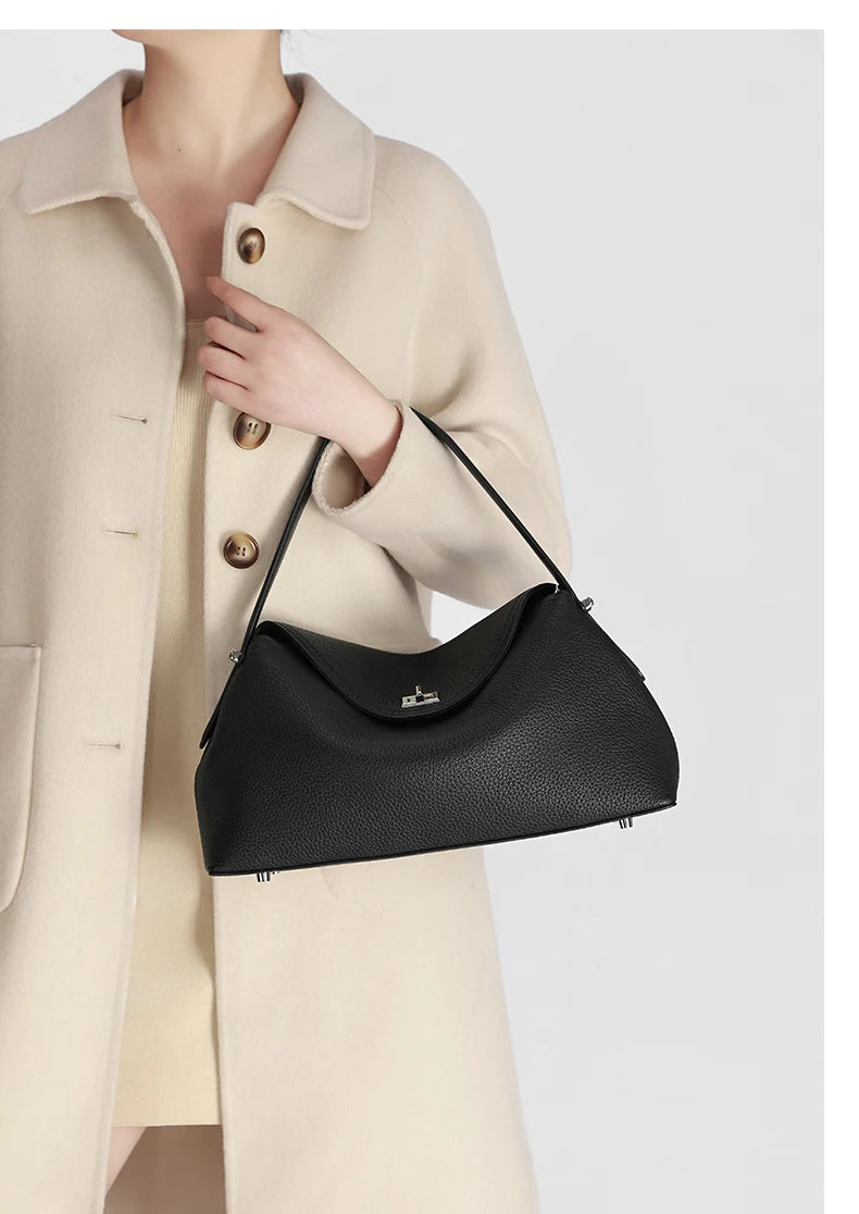 Women's genuine leather handbag fashionable retro designer luxury bag high-quality cowhide large capacity casual shopping bag