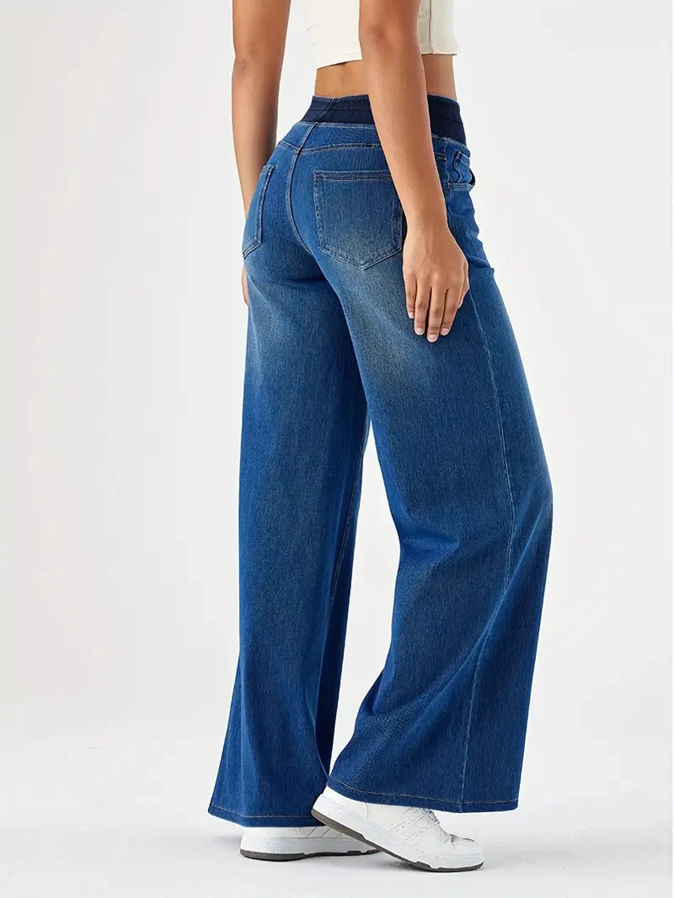 Women's Y2K Baggy Stretch Jeans – High Waist Loose Fit