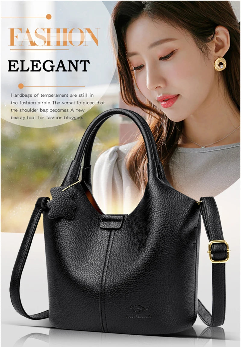 Brand High Quality Soft Leather Large Capacity Top-handle Bags Female Handbags Women Shoulder Crossbody Totes Messanger Bag Sac