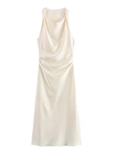 Elegant Satin Summer Slip Dress | Chic Evening Midi for Women