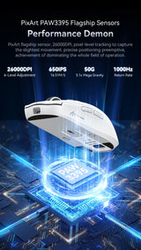 Attack Shark X6 Wireless Mouse RGB Touch Magnetic Charging Base PAW3395 Tri-Mode Connection Macro Gaming Mouse