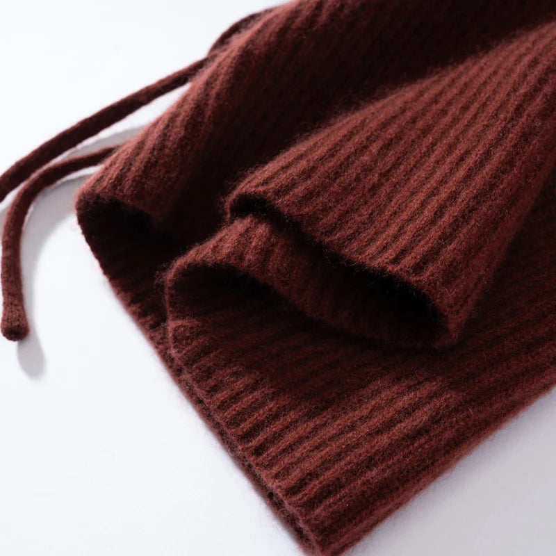 Women's Pure Cashmere Knit Beanie & Scarf Hat