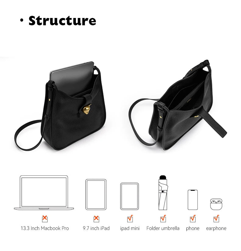 BAFELLI Genuine Leather Bucket Bag – Shoulder & Crossbody