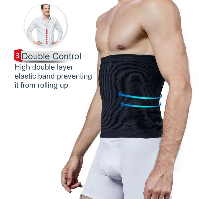 Mens Tummy Control Shapewear Compression Waist Cincher Slimming Body Shaper Belly Fat Girdle Stomach Band Back Support Belt