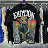 MIXED EMOTION Oversized Cotton Rhinestone T-Shirt