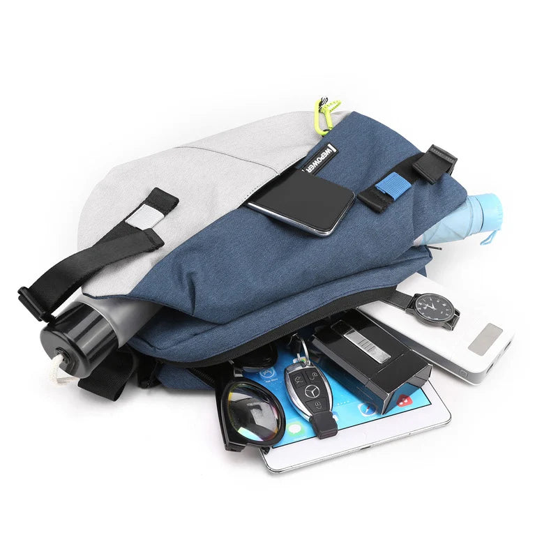 Unisex Nylon Panelled Crossbody Chest Pack