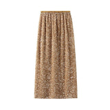 High Waisted Sequin Maxi Skirt Women Elegant Shiny Straight Skirts With Slit Summer Spring Black Long Sequin Skirt For Women
