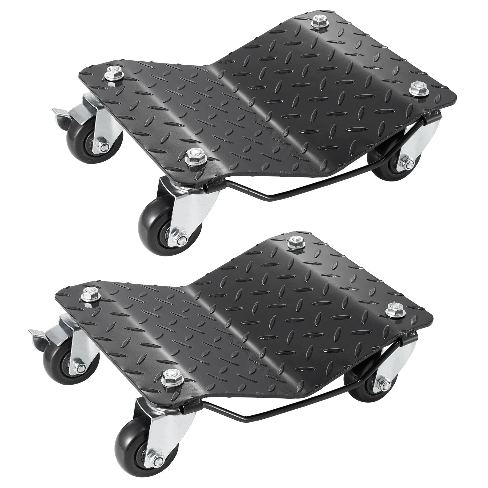SucceBuy Car Tire Wheel Trolley Dollies 2/4PCS 1500lb Weight Capacity Vehicle Skate Moving Tire with 4 Casters Auto Repair Mover