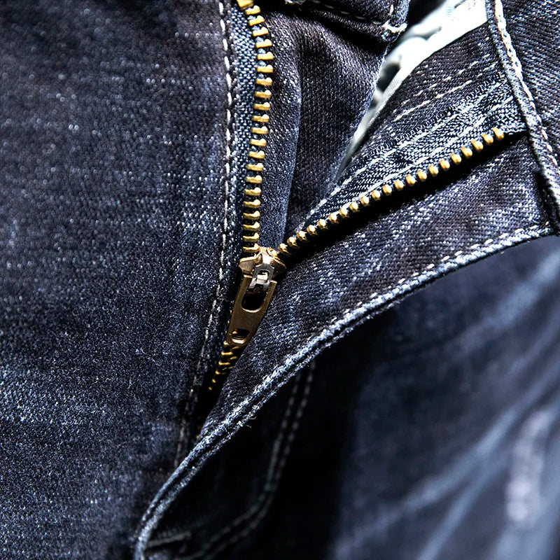 Men's Slim-Fit Ripped Jeans | Blue Black Denim