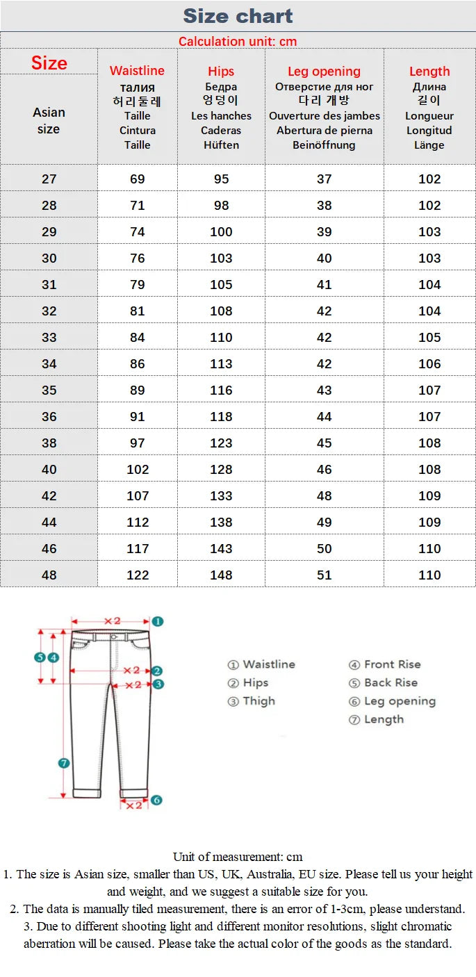 42 44 46 48 large size men's loose denim jeans autumn and winter brand clothing high quality anti-theft zipper pocket jeans