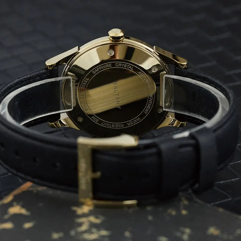 Baltany S4101 Retro Dress Watch Man 38.5MM Light Gold Watch Sapphire Crystal ST1701 Automatic Mechanical Watch For Man Luxury