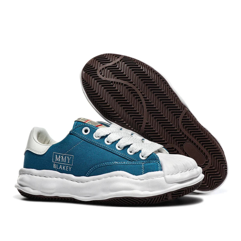 Unisex Thick Sole Board Sneakers — Breathable Lace-Up Casual Walking Shoes