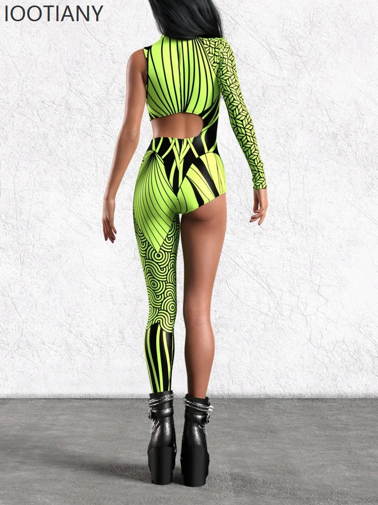 Medieval Art Irregular Lines Bodysuit