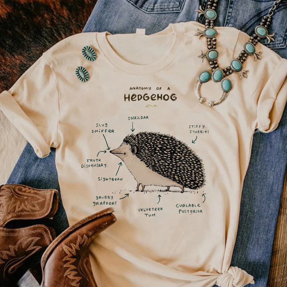 Hedgehog tshirt women comic streetwear summer t shirt female comic 2000s designer clothes