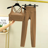TRY TO BN 2 Piece Yoga Set Women's Tracksuit Sports Bra High Waist Leggings Tummy Control Squat Proof Workout Outfit Gym Clothes