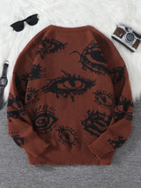 Men's Abstract Eye Jacquard Knit Sweater