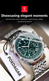 POEDAGAR Men's Luxury Chronograph Wristwatch