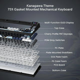 Womier S-K80 75% Keyboard with Color OLED Display Mechanical Gaming Keyboard Hot Swap Keyboard Gasket Mount RGB Custom Keyboard