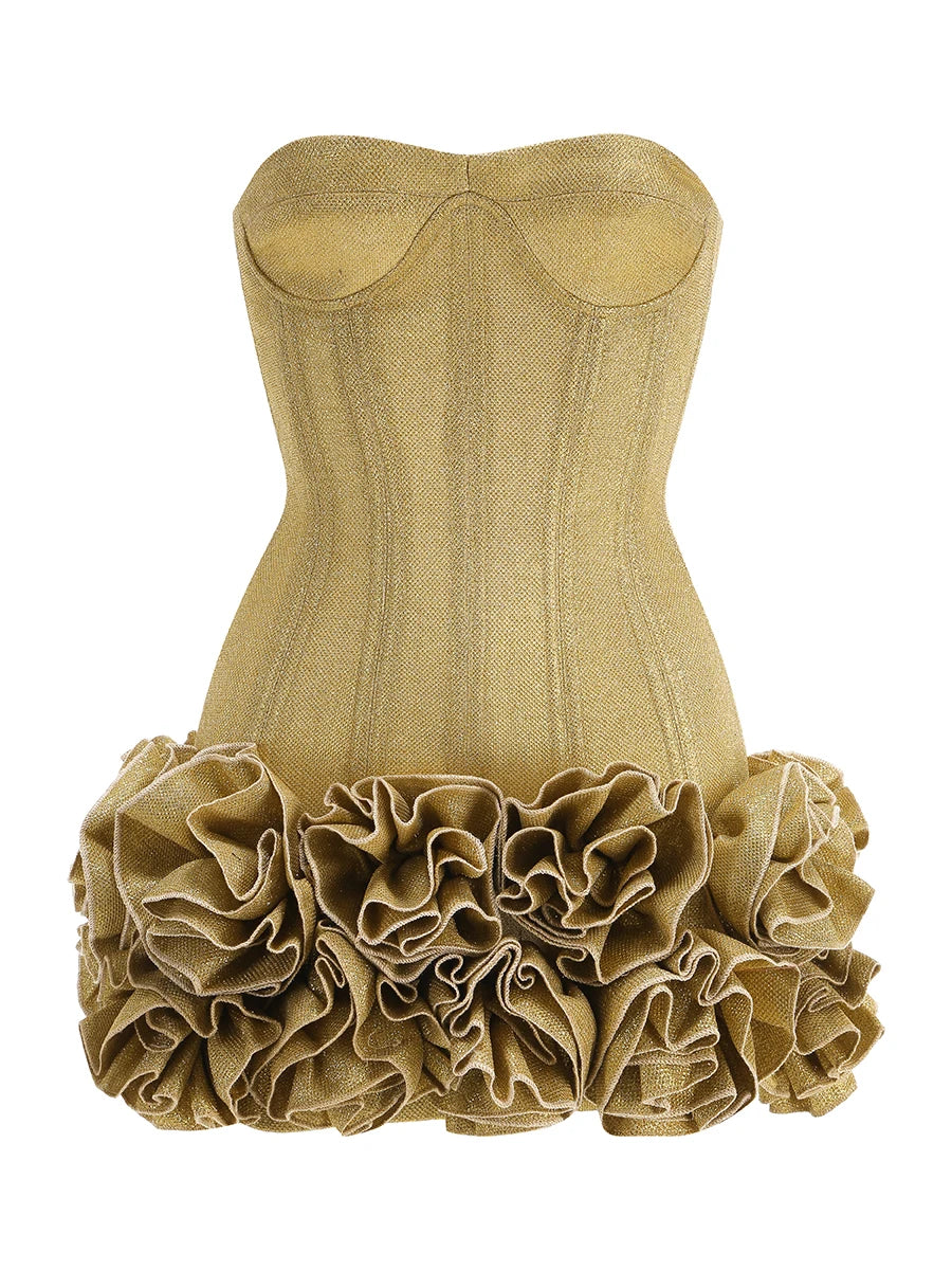 Structured Floral Mini Party Dress