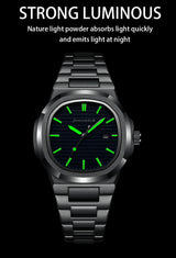2025 New luxury military man watch square waterproof bright Date week men watch stainless steel Quartz men watches Reloj + box