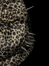 Punk Rivet Leopard Print Backpack Men's Bag Large Capacity Fashion Backpacks for Women
