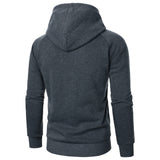 Autumn winter men's solid color hooded top Long sleeve side zipper design hoodie