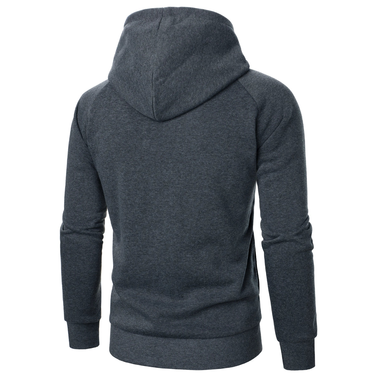 Autumn winter men's solid color hooded top Long sleeve side zipper design hoodie