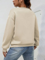 Heart Pattern Fleece Crewneck