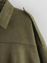 ETJ Women's Suede Lapel Shoulder Jacket – Spring 2026