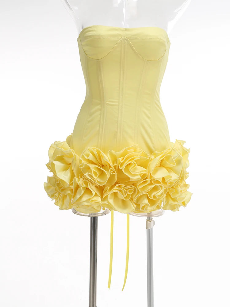 Structured Floral Mini Party Dress
