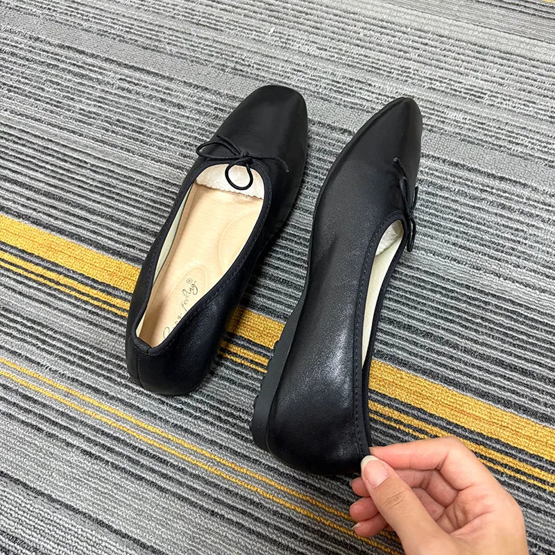 Luxury Butterfly-Knot Footwear Flats With Shoes For Women Female Soft Fashion Shallow Ladies Ballet Flats Slip On Shoes