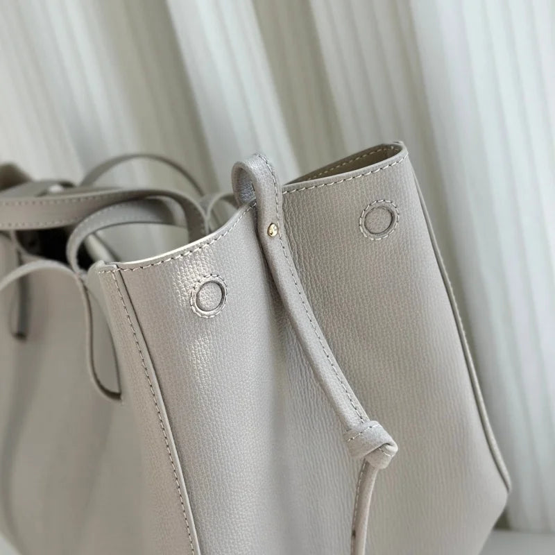 Lychee-Grain Cowhide Tote | Luxury Leather Handbag