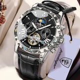 POEDAGAR Luxury Men Watch Luminous Waterproof Hollow Tourbillon Male Clock Week Date Business Automatic Mechanical Men's Watches