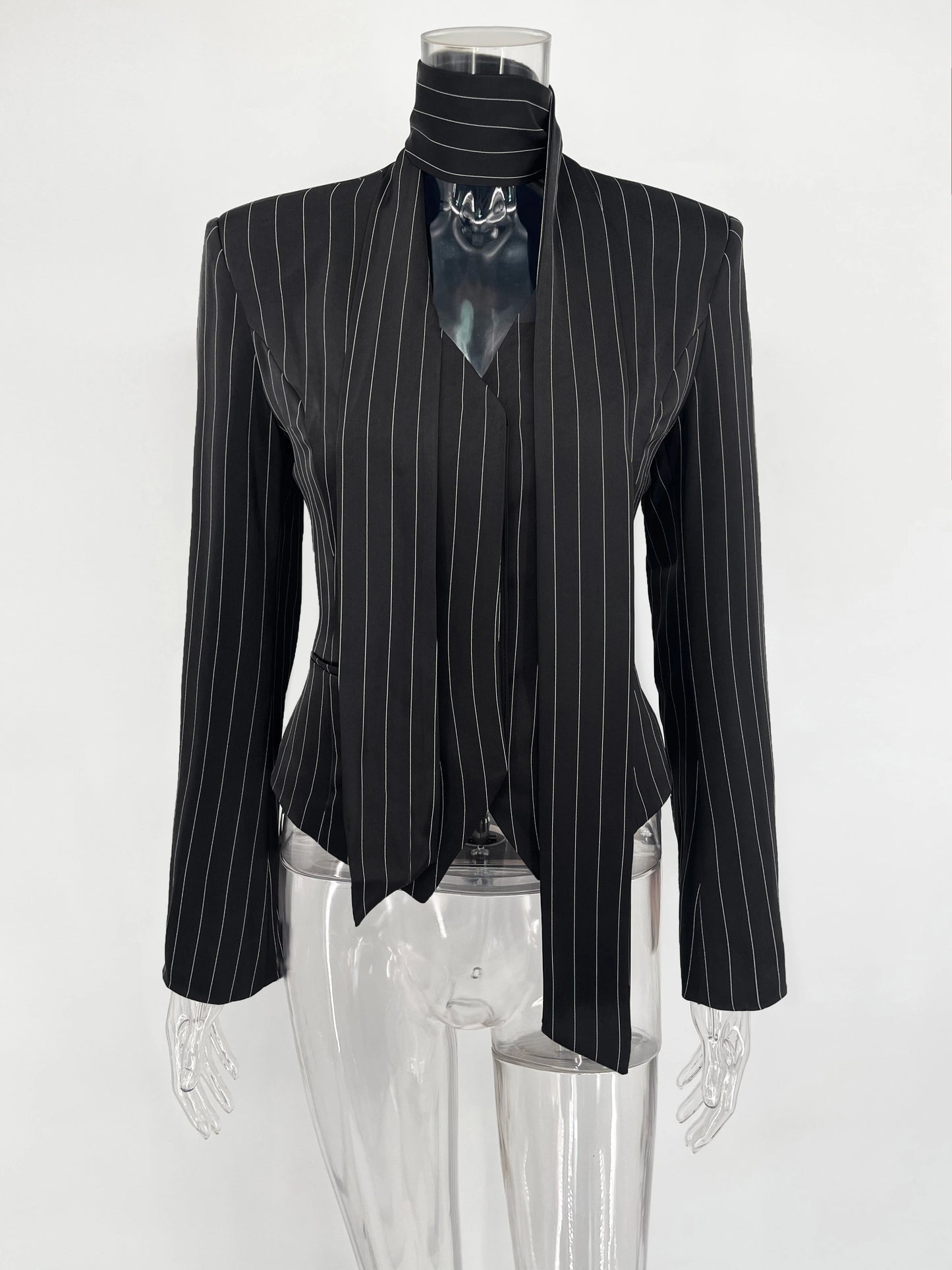 Tuularose 3 Piece Dress Set Women Elegant V-Neck Striped Ribbon Blazer Slim Short Dress Set Fashion Luxury Women Party Dress Set