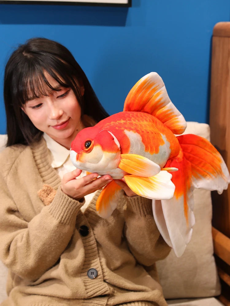 Goldfish  Lucky Koi Animals Plush Toys  Goldfish Cartoon Sift Dolls Kids Birthday Gifts Decor Throw Pillow Home Decor