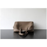 Premium First Layer Cowhide Boston Genuine Leather Women's Bag Simple Large Capacity Bowling Armpit Bag Portable Messenger Bag
