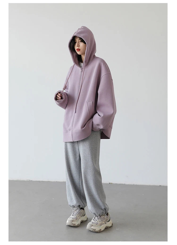 Women’s Relaxed Longline Zip-Up Hoodie