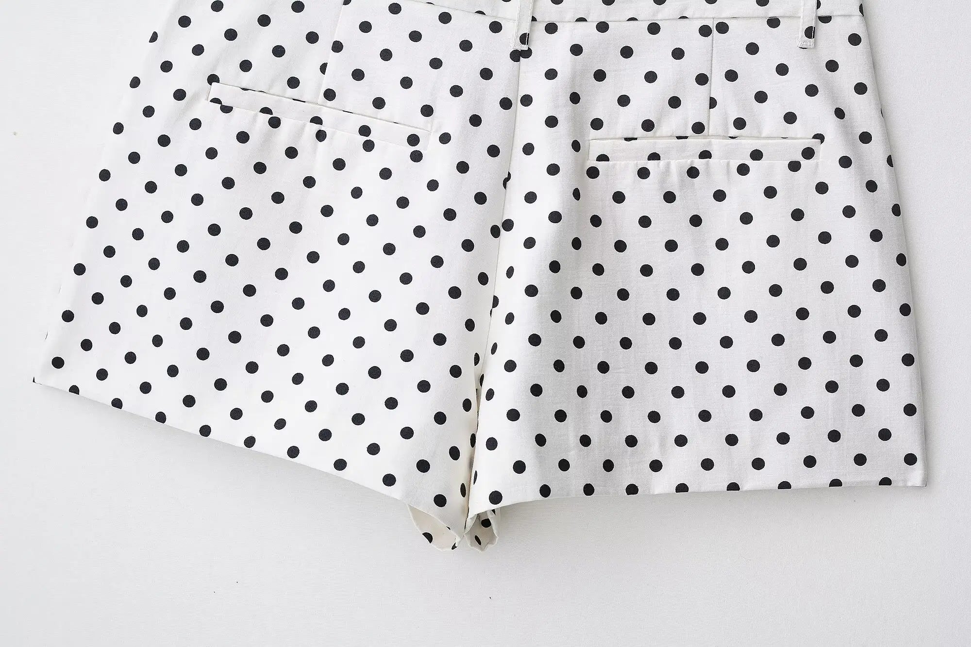 Fashion Polka Dot Shorts Sets For Women 2026 Spring Drawstring Bomber Jacket High Waist Shorts 2 Pieces Set Woman Outfits