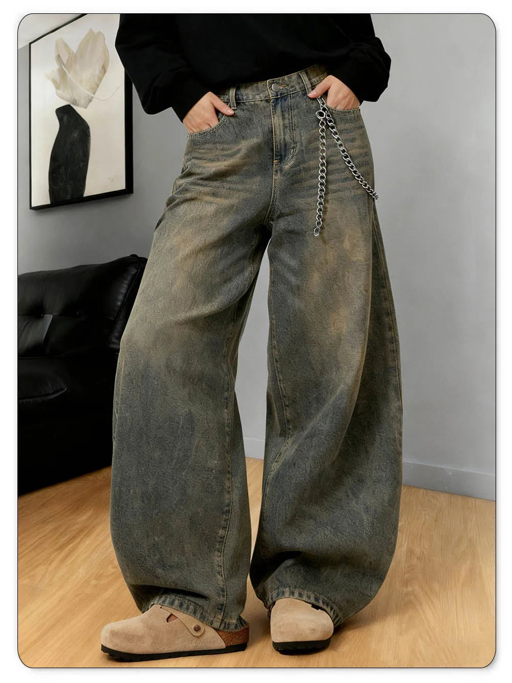 Unisex Baggy Wide-Leg Denim Jeans