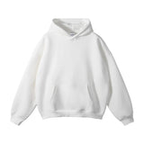 Cotton Baggy Fleece Hoodies for Men Solid Color Plush Pullovers Oversized Hooded Sweatshirt Autumn Winter Thick Clothes Unisex