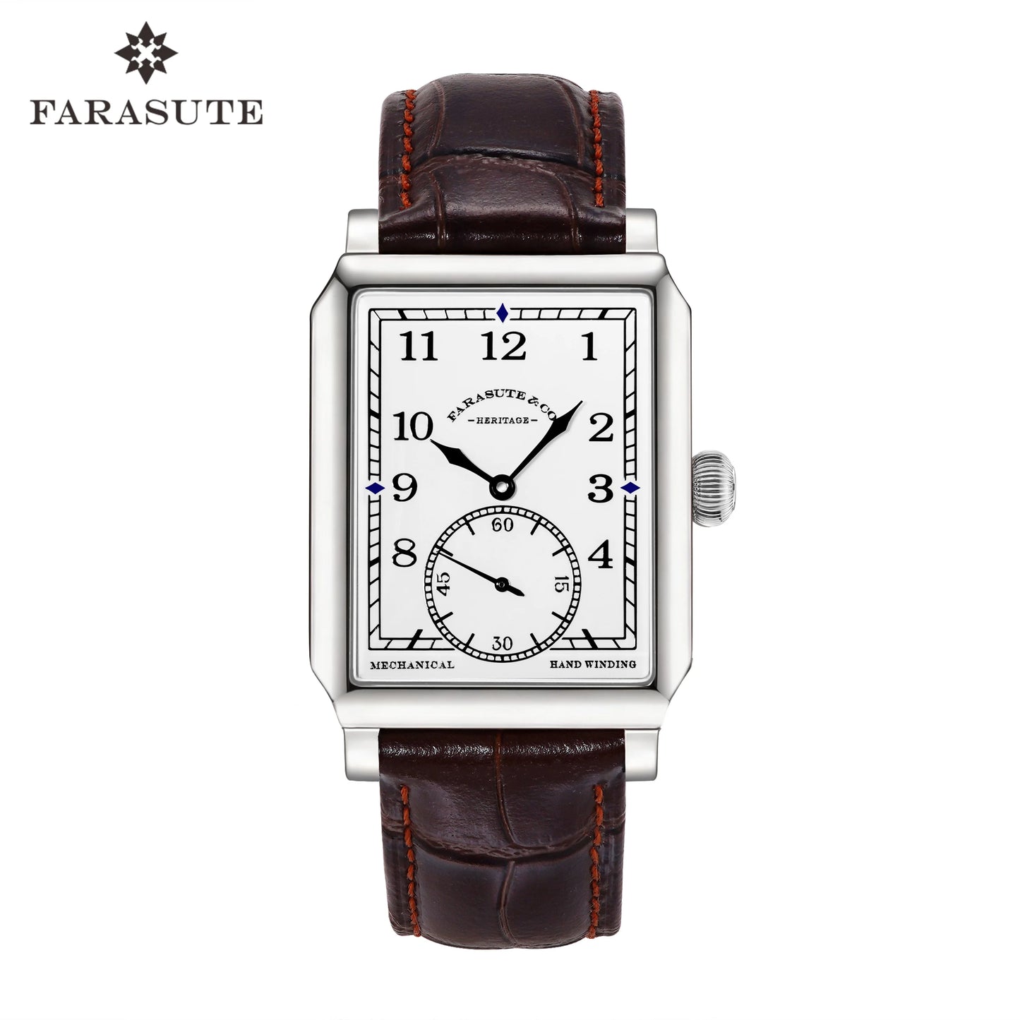 FARASUTE 2026 New Retro Wristwatches Men Casual Manual Square Customized Mechanical Movement Watch Male Sapphire Glass Reloj