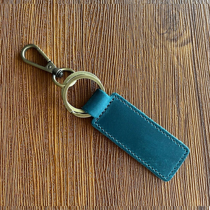Free Customized Fashion Women Genuine Leather Keychain Vintage Creative Pendant Handmade Small Gift DIY Present Car Key Chain