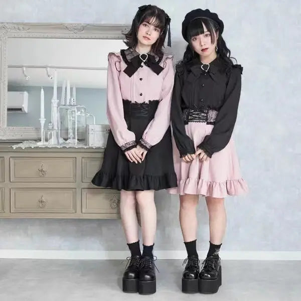 Kawaii Lolita Suspender Skirt Set – Sweet A-Line Mini
