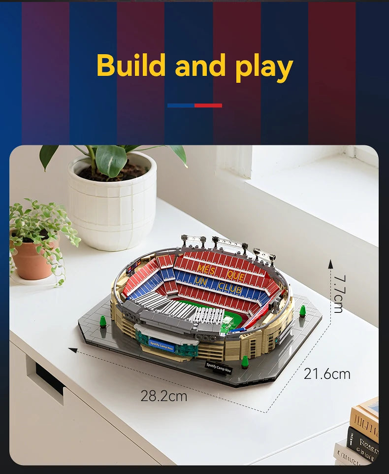 CaDA Camp Nou (Barcelona FC) Stadium Building Block Set / 728 Pieces / Collector's Item for Football Fans & Block Enthusiasts