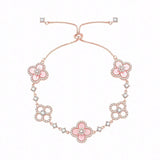 GLOSSMOON Sakura Cleef Bracelet Fashionable and Elegant Cherry Blossom Bracelet Does Not Change Color and Is Not Allergic  The Sakura Clover Bracelet showcases a multitude of brilliant diamonds, forming a luminous sparkle tha